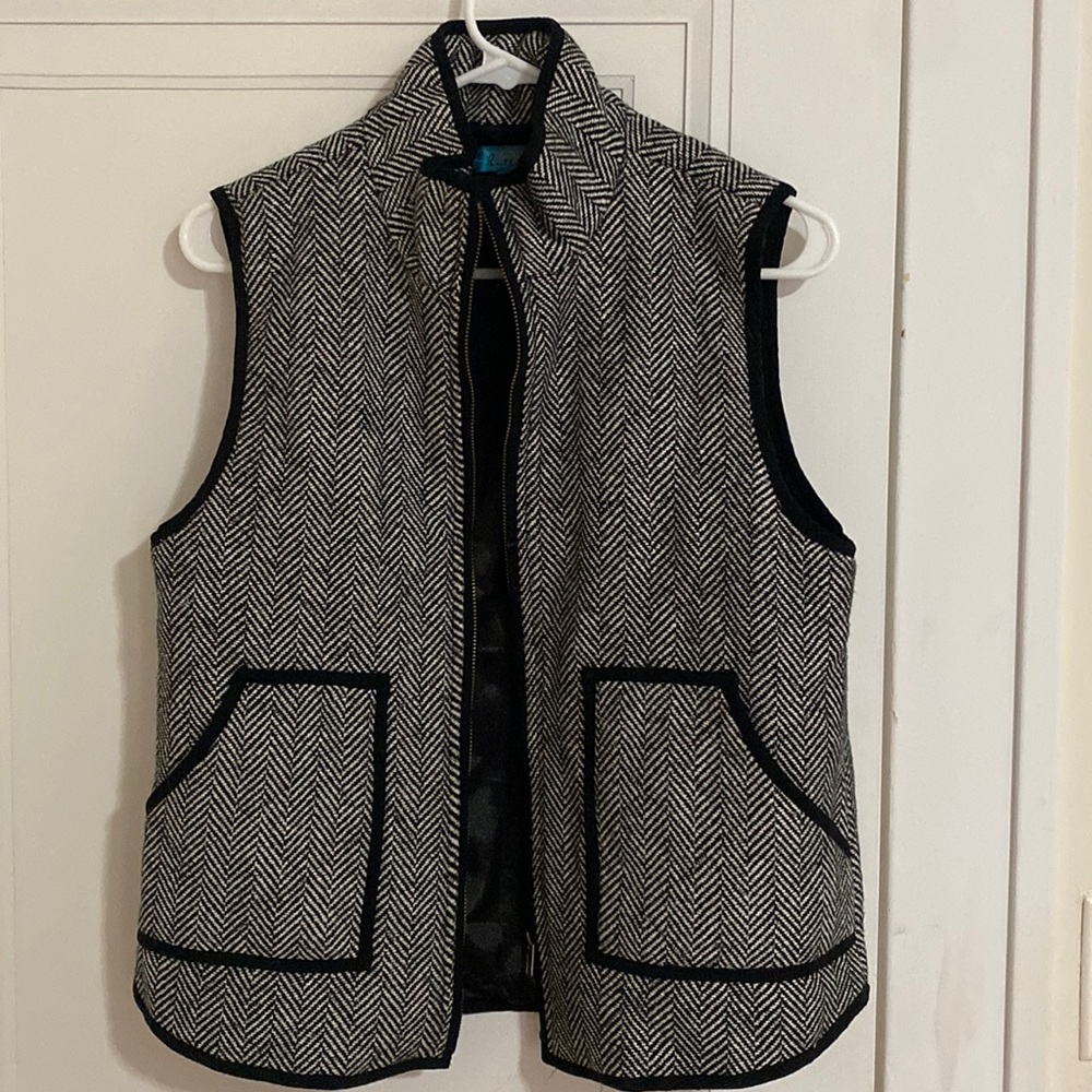 Black and white chevron vest